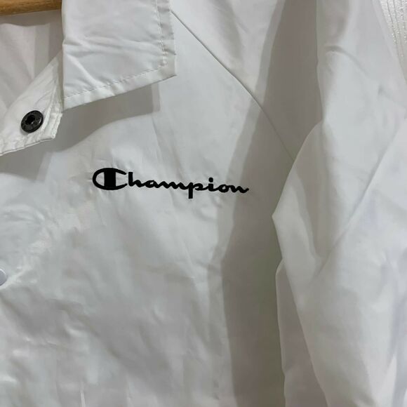Champion Crop White Coaches Jacket Size Large - Picture 3 of 6